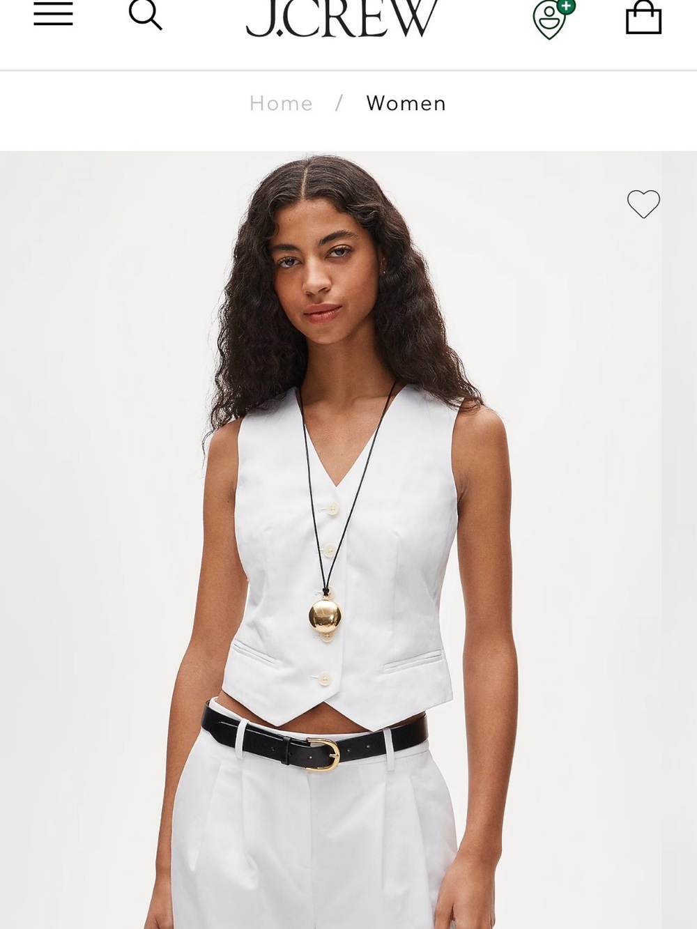 J. Crew White Sleeveless Buttoned V-Neck Vest